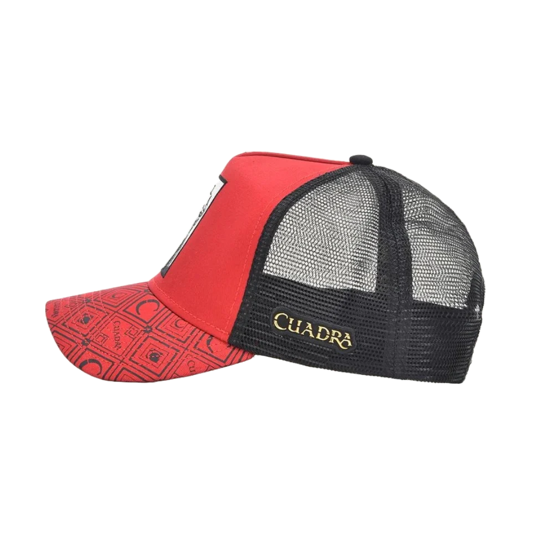 Cuadra Men's Bull Patch Red Cap