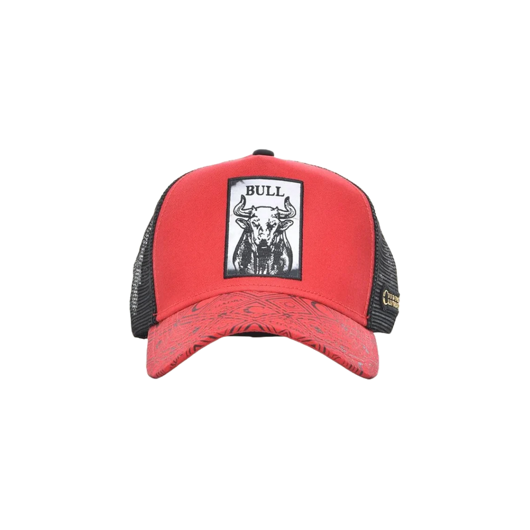 Cuadra Men's Bull Patch Red Cap