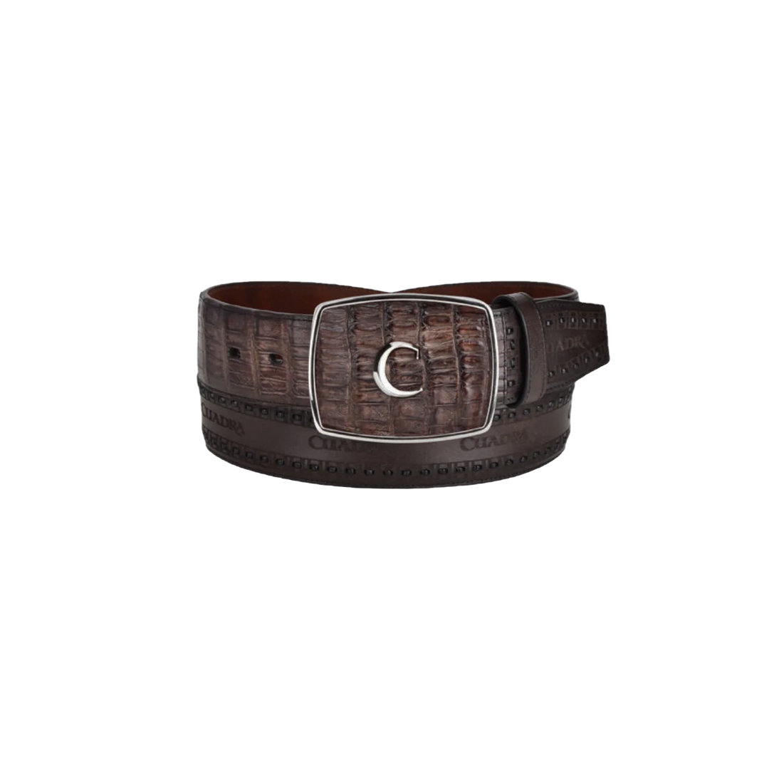 Cuadra Men's Brown Caiman Laser Belt