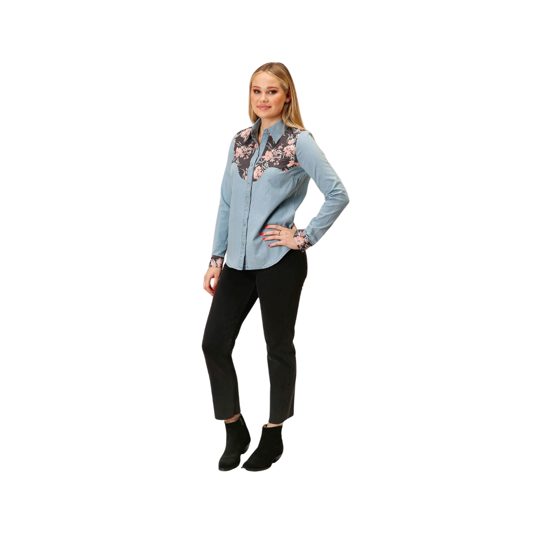 Roper Women's Denim Retro Shirt Blue Shirt
