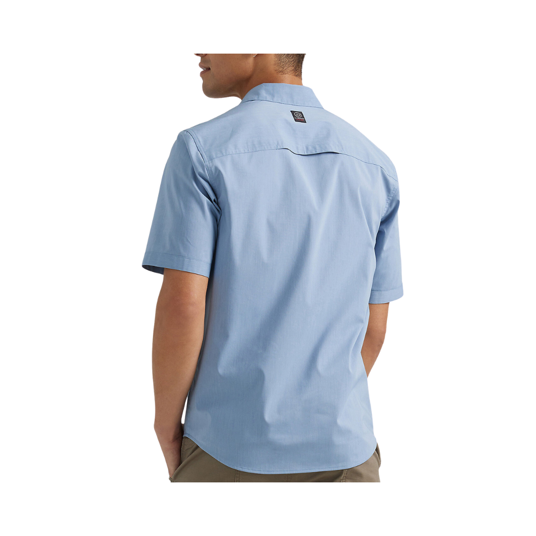 Wrangler Men's Asymetrical  Zip Pocket  Coronet Blue Shirt