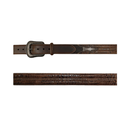 Gem Dandy Roper Genuine Leather Croc Print Belt