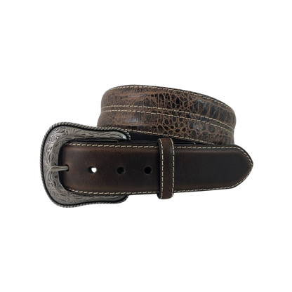 Gem Dandy Roper Genuine Leather Croc Print Belt