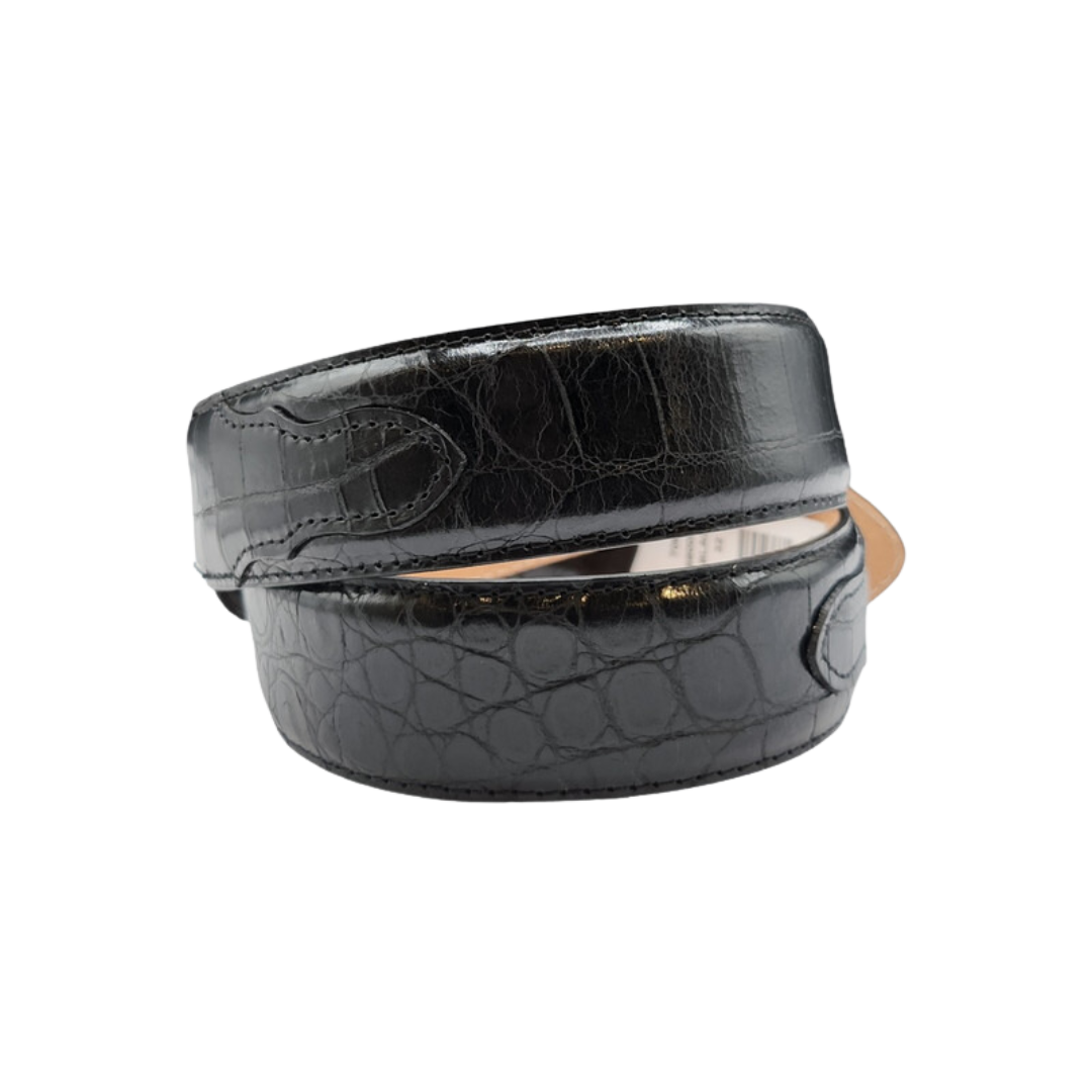 Stetson Men's Black Crocodile Embossed Belt