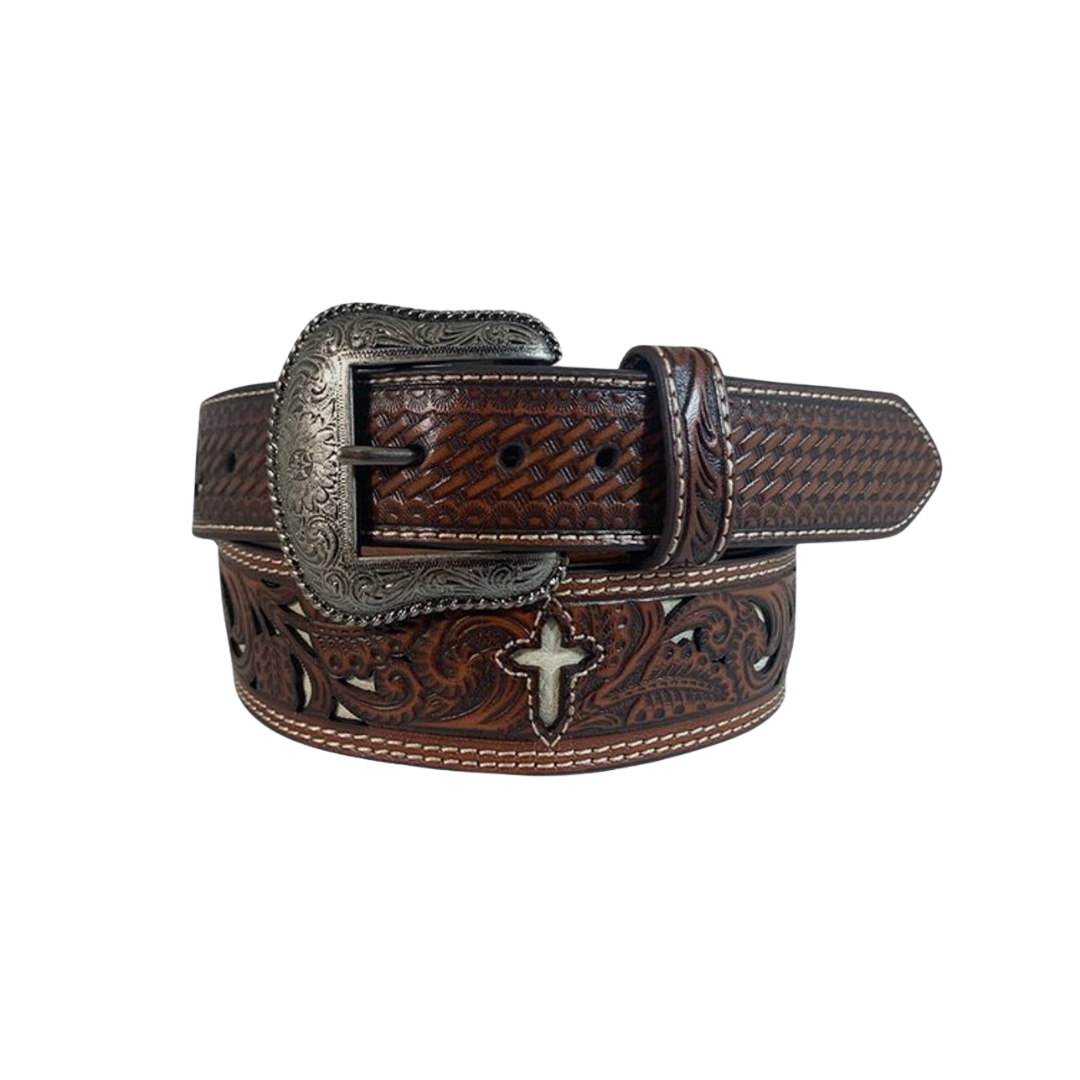 Roper genuine Leather Tooled Brown Belt