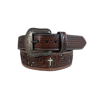 Roper genuine Leather Tooled Brown Belt