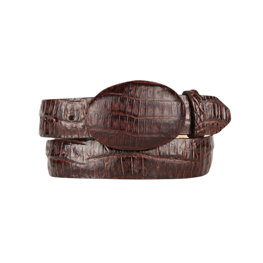 Jaime Cerrillo Men's Brown Caiman Belly Cowboy Belt