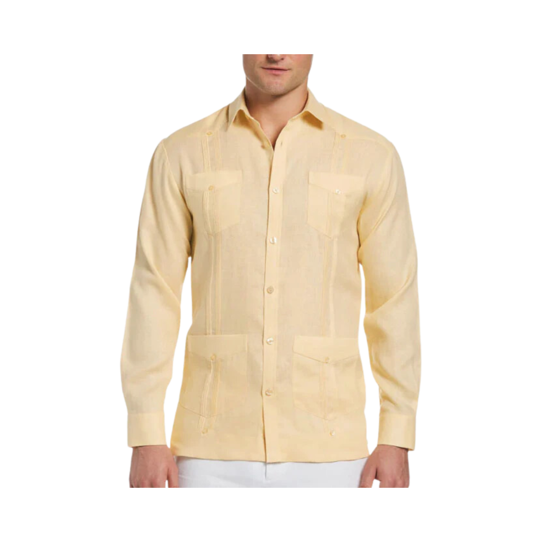 D'accord Men's Guayabera Ecru Shirt