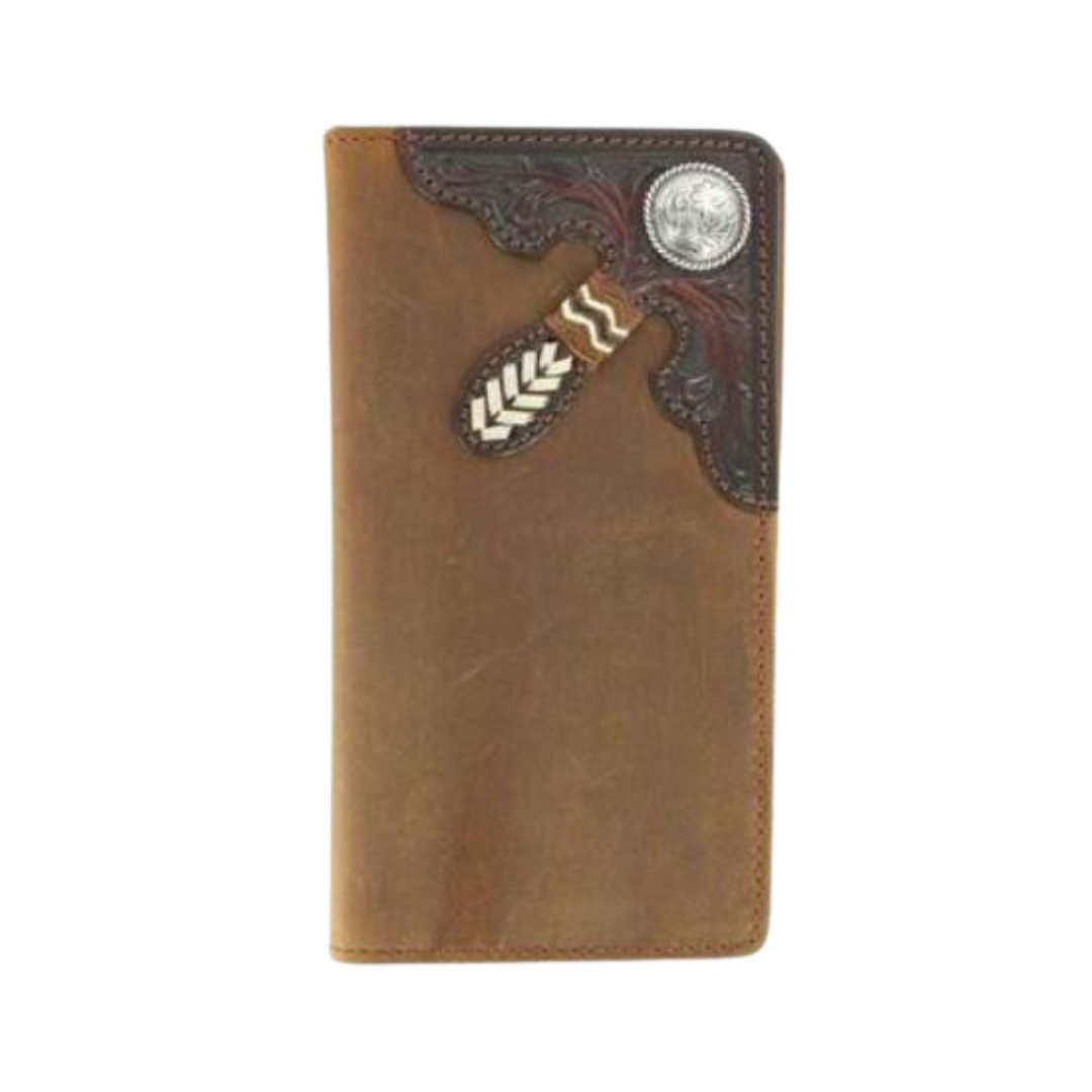 Leegin Men's Tooled Buckaroo Brown Wallet