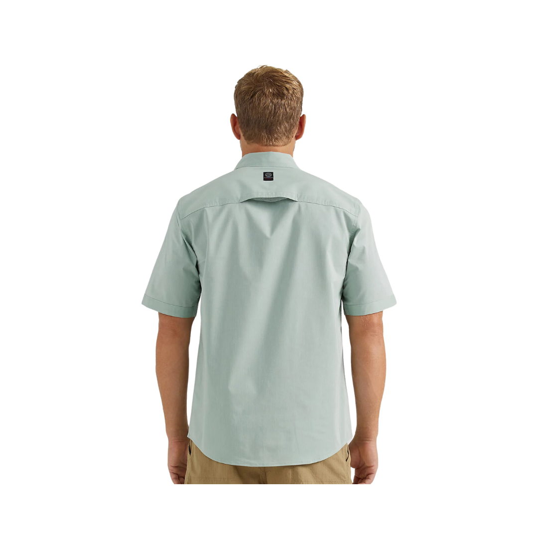 Wrangler Men's Asymetrical  Zip Pocket Green Bay Shirt