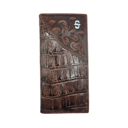 Gem Dandy Stetson Brown Floral Embossed Rodeo Wallet