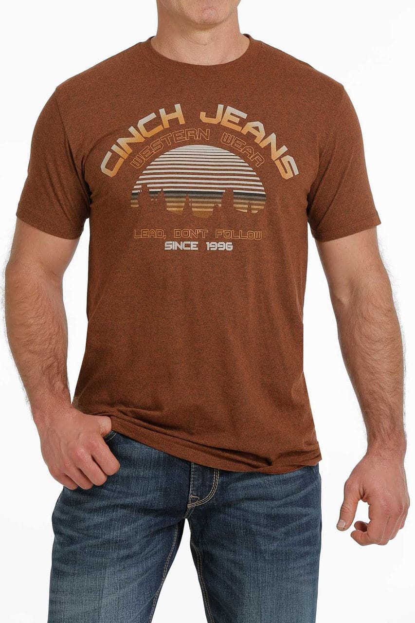 Cinch Men's Copper Sunset Western Brown T-Shirt