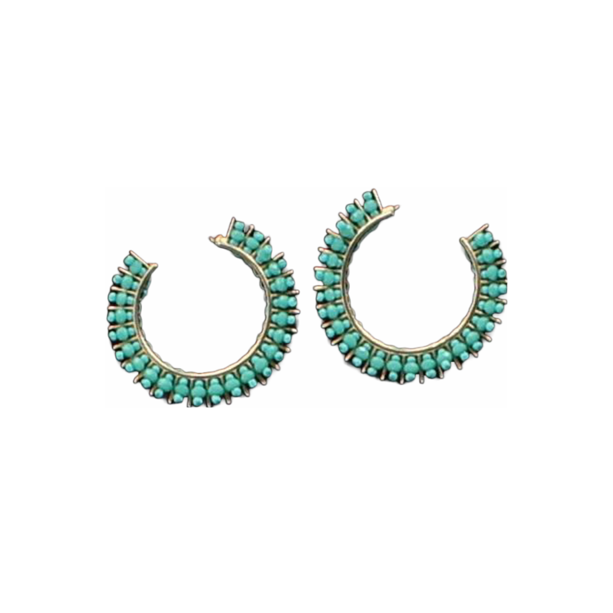 M&amp;F Silver Strike Turquoise Hoop Earrings