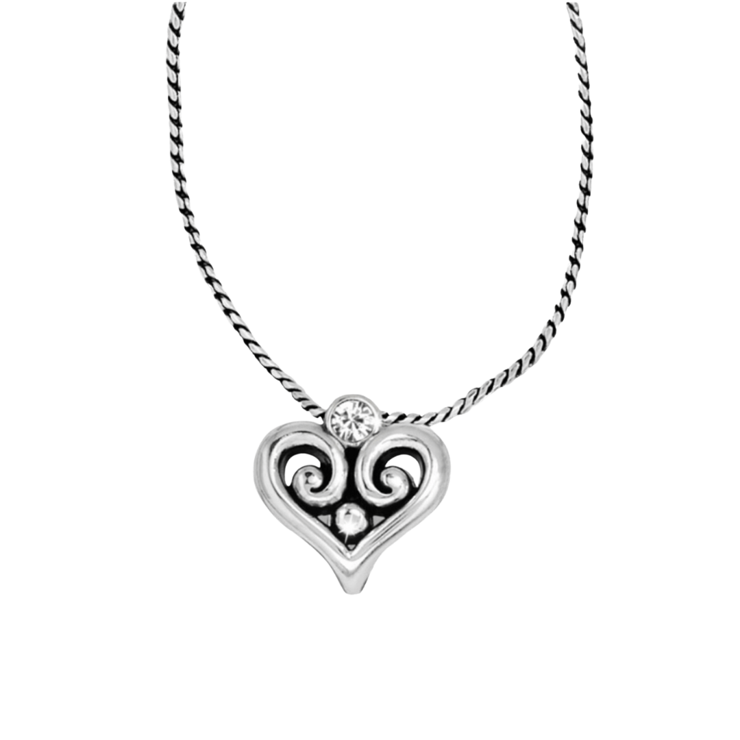 Brighton Women's Alcazar Heart Badge Grey Necklace