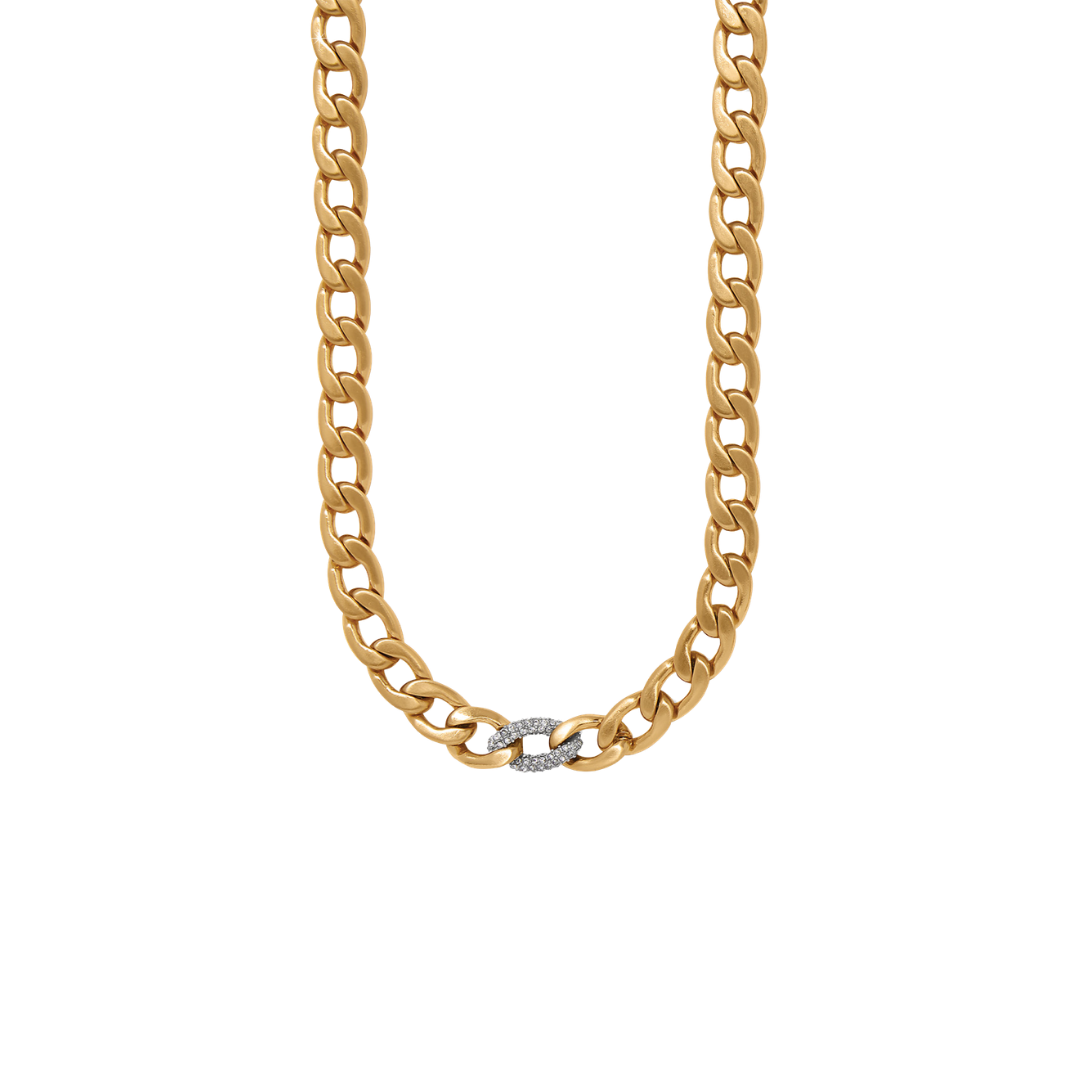 Brighton Women's Cleo Pave Link Yellow Necklace