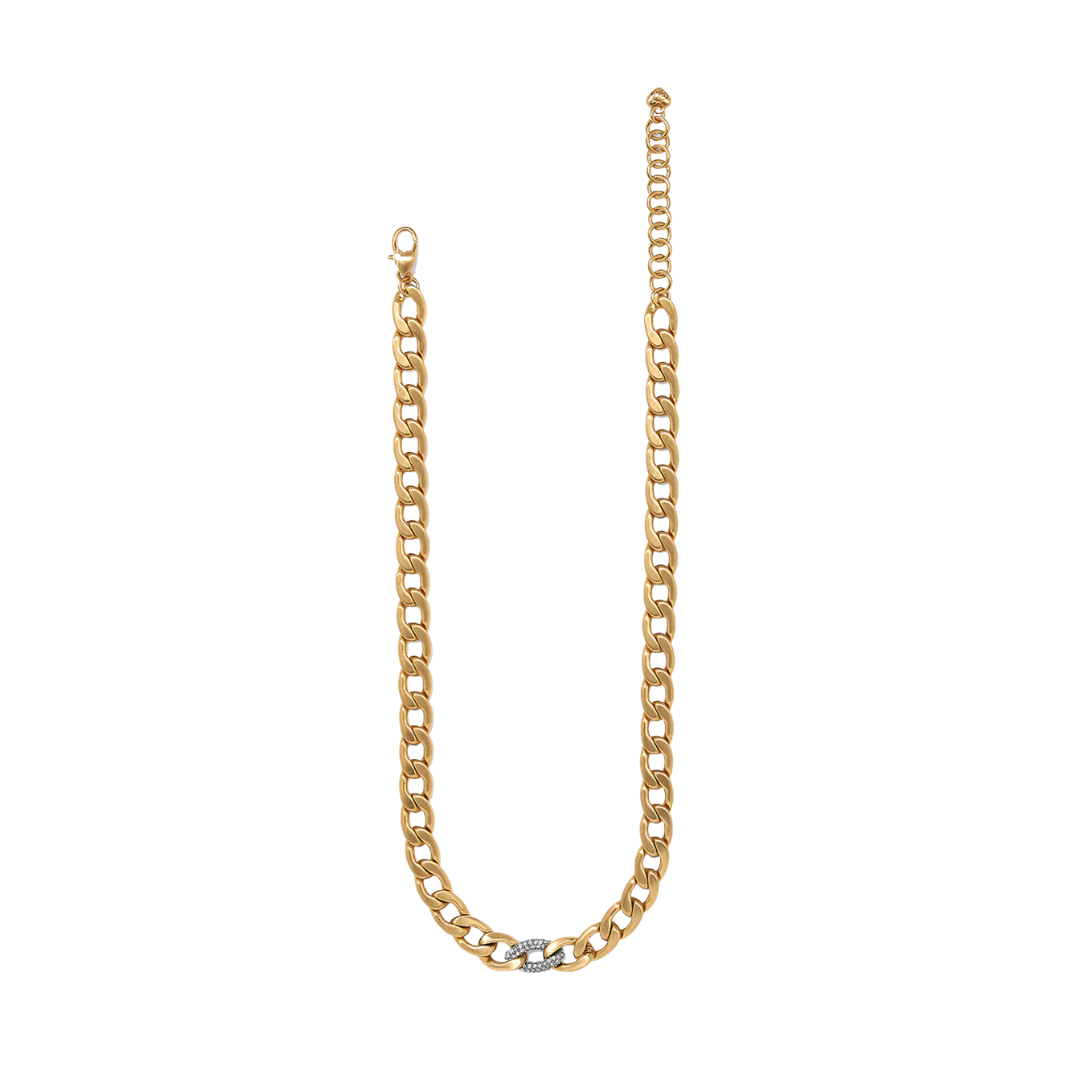 Brighton Women's Cleo Pave Link Yellow Necklace