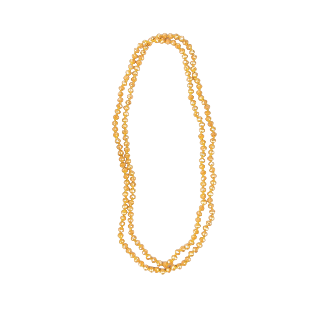 Southern Grace Women's Mustard Double Wrap Beaded Necklace