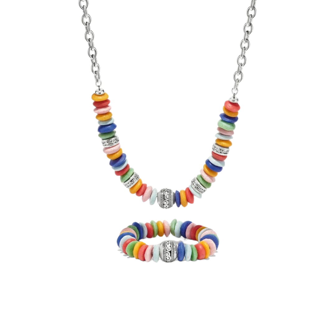Brighton Women's Mingle Medley Beaded Sphere Silver Multicolor Necklace