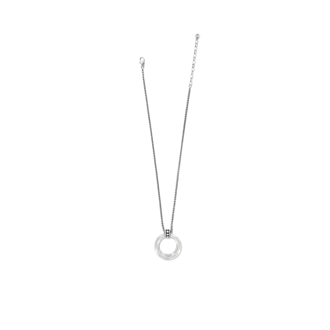 Brighton Women's Pretty Tough Stud Large Circle Silver Necklace