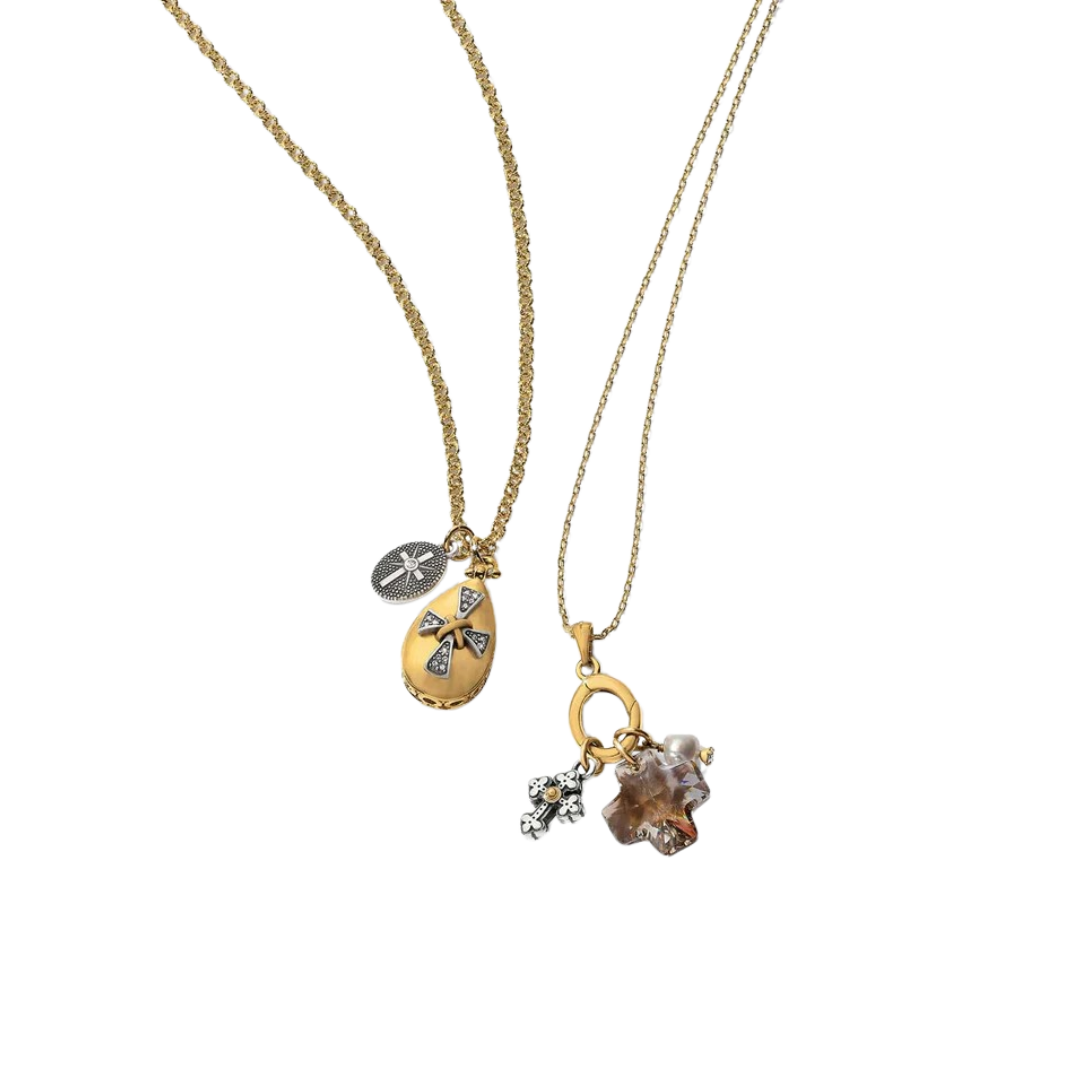 Brighton Women's Heavenly Cross Short Silver Gold Necklace