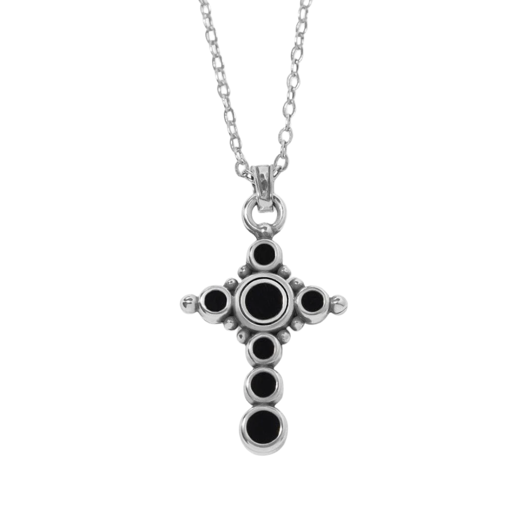 Brighton Women's Majestic Nobel Cross Reversible Grey Necklace