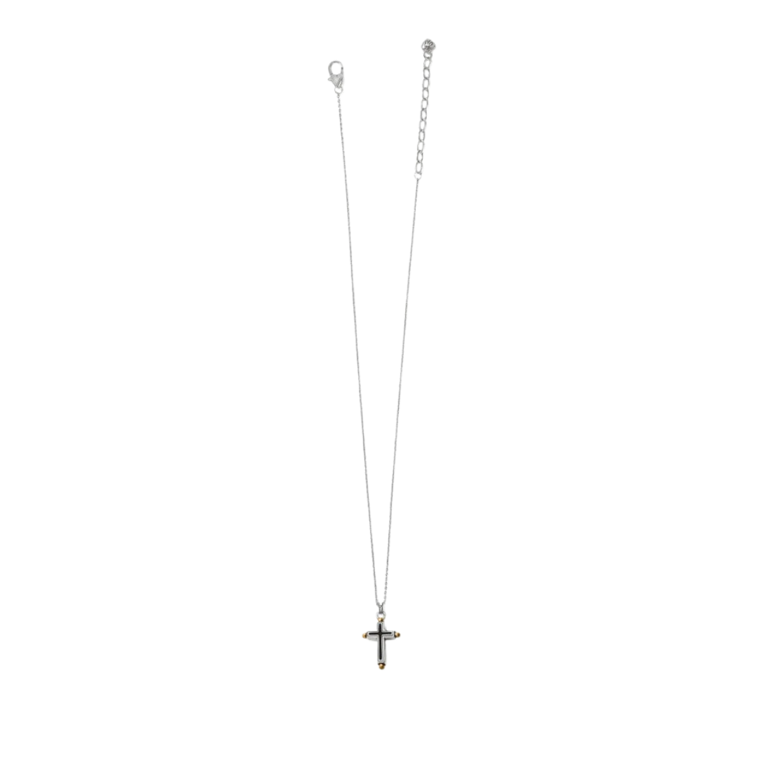 Brighton Women's Majestic Gallant Cross Reversible Grey Necklace