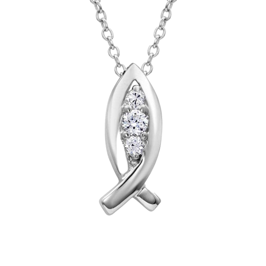 Montana Silversmiths Women's Christian Fish Grey Necklace