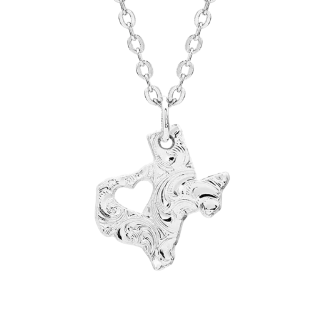Montana Silversmiths Men's I Heart Texas State Charm Grey Necklace