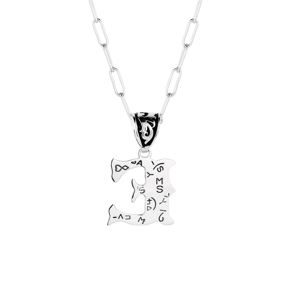 Montana Silversmiths Women's Western Initial E Silver Grey Necklace