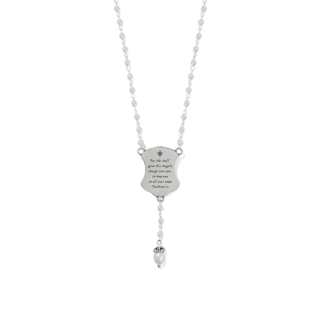 Brighton Women's Protection Angel Pendant Silver Pearl Necklace
