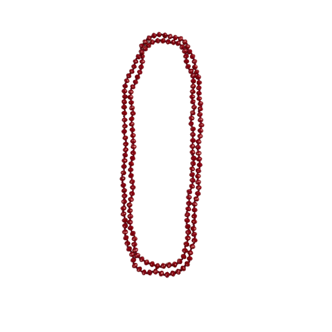Southern Grace Women's Crimson Double Wrap Beaded Red Necklace