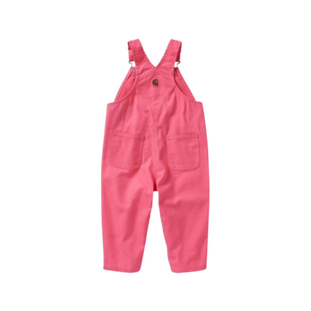 Carhartt Toddler Girl's Loose Fit Canvas Bib Pink Overall