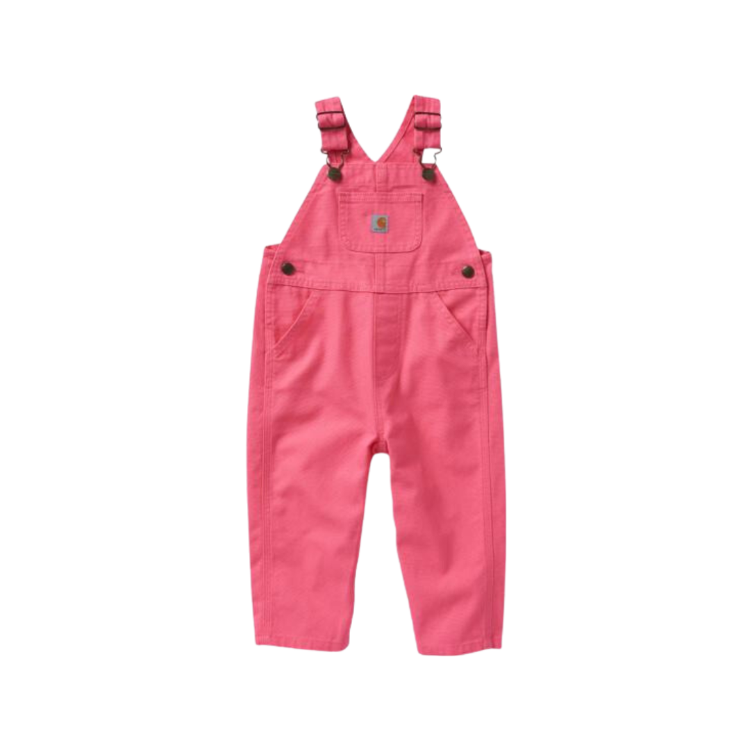 Carhartt Toddler Girl's Loose Fit Canvas Bib Pink Overall