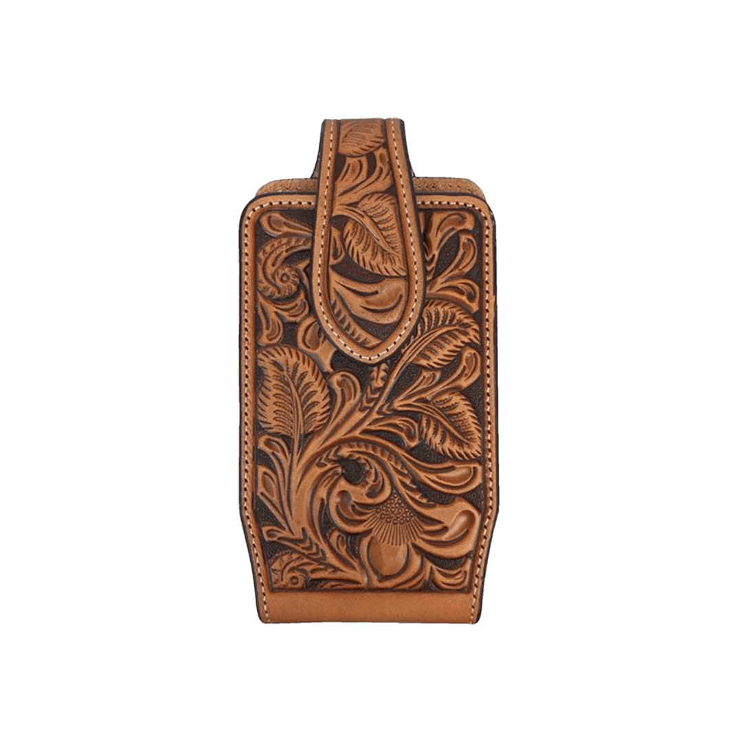 Nocona Men's Leather Floral Tan Phone Case