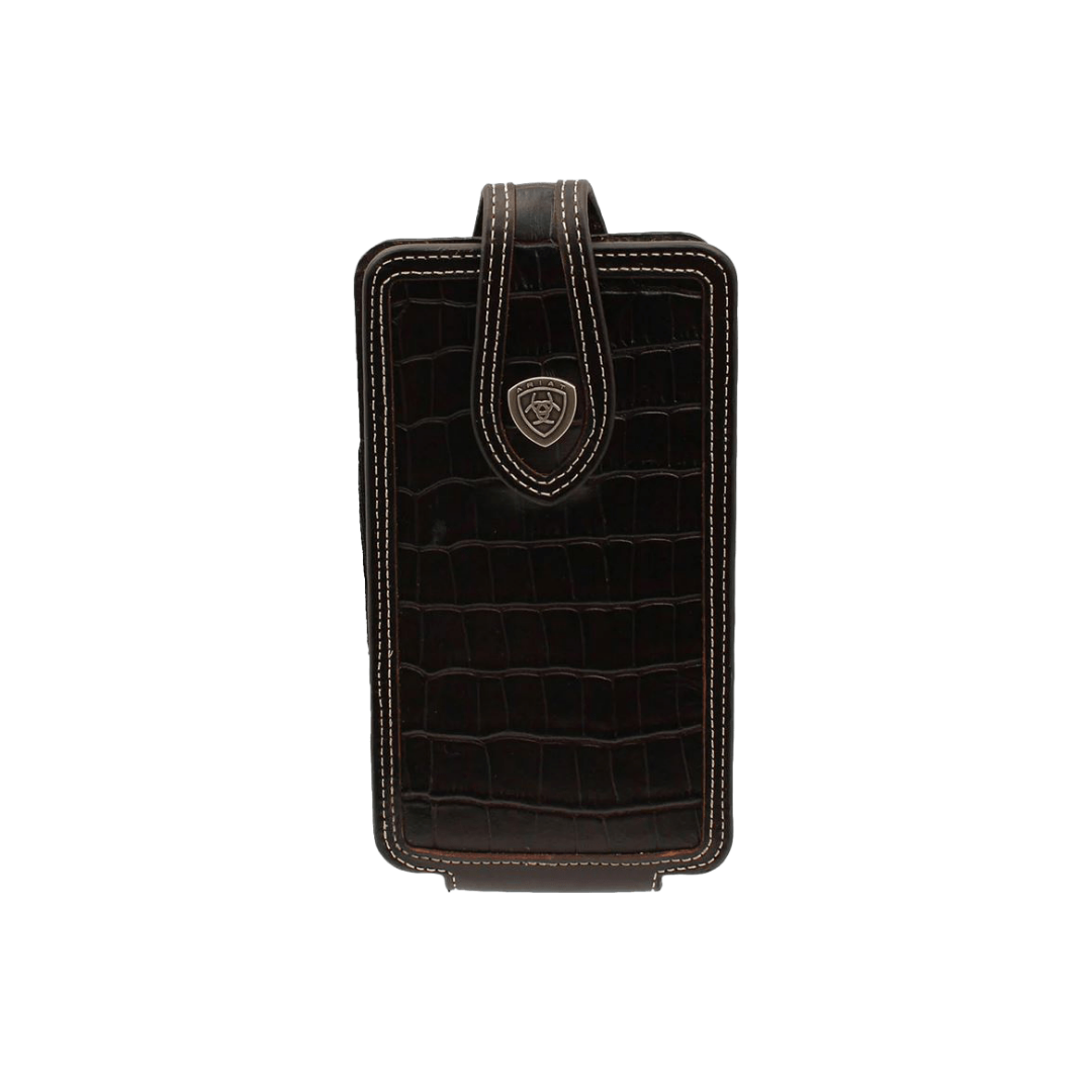 Ariat Men's Crocodile Print Cell Brown Phone Case