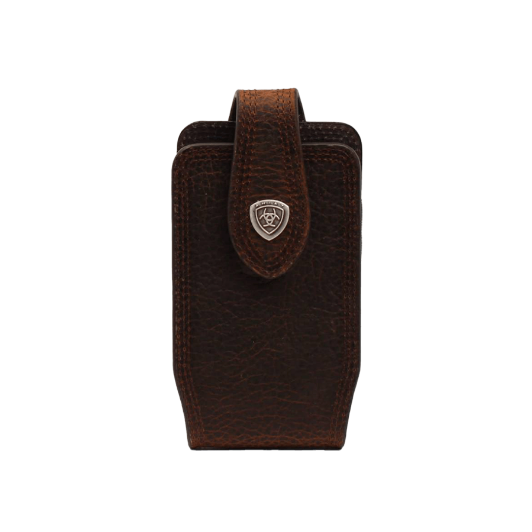 Ariat Unisex Signature Logo Leather Brown Phone Case