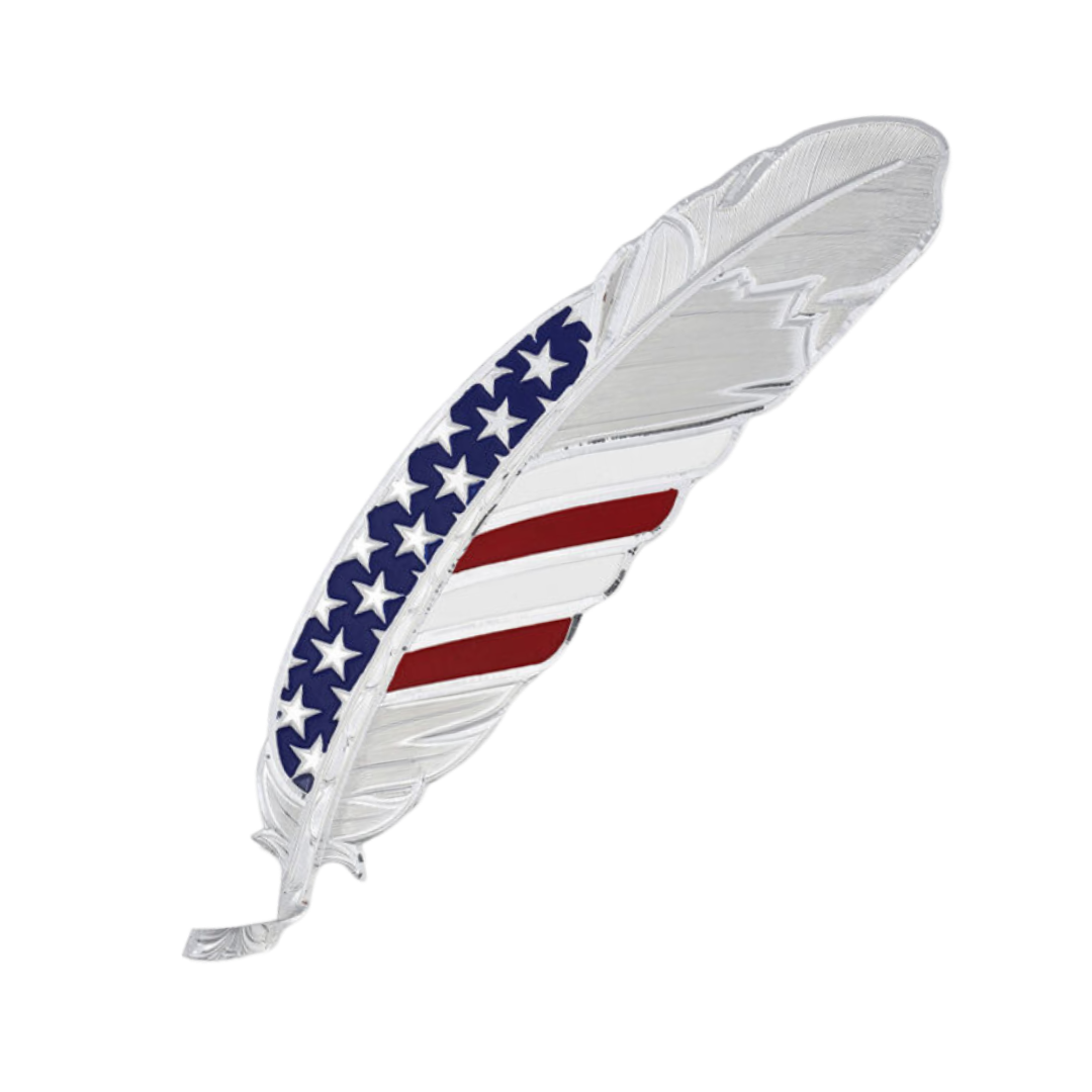 Montana Silversmiths Star &amp; Stripes Usa Flag Hat Feather