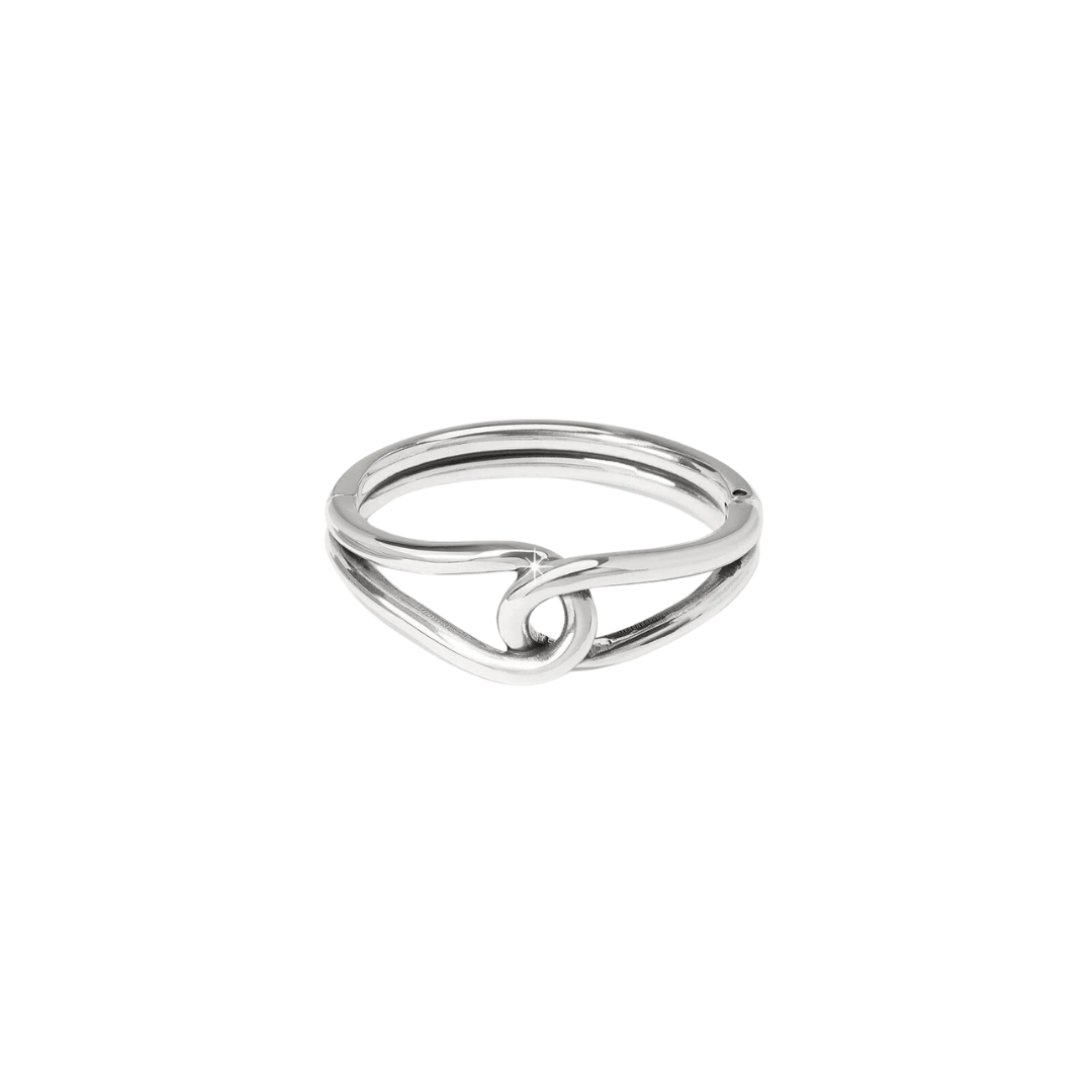 Brighton Women's Interlok Curve Hinged Silver Bangle