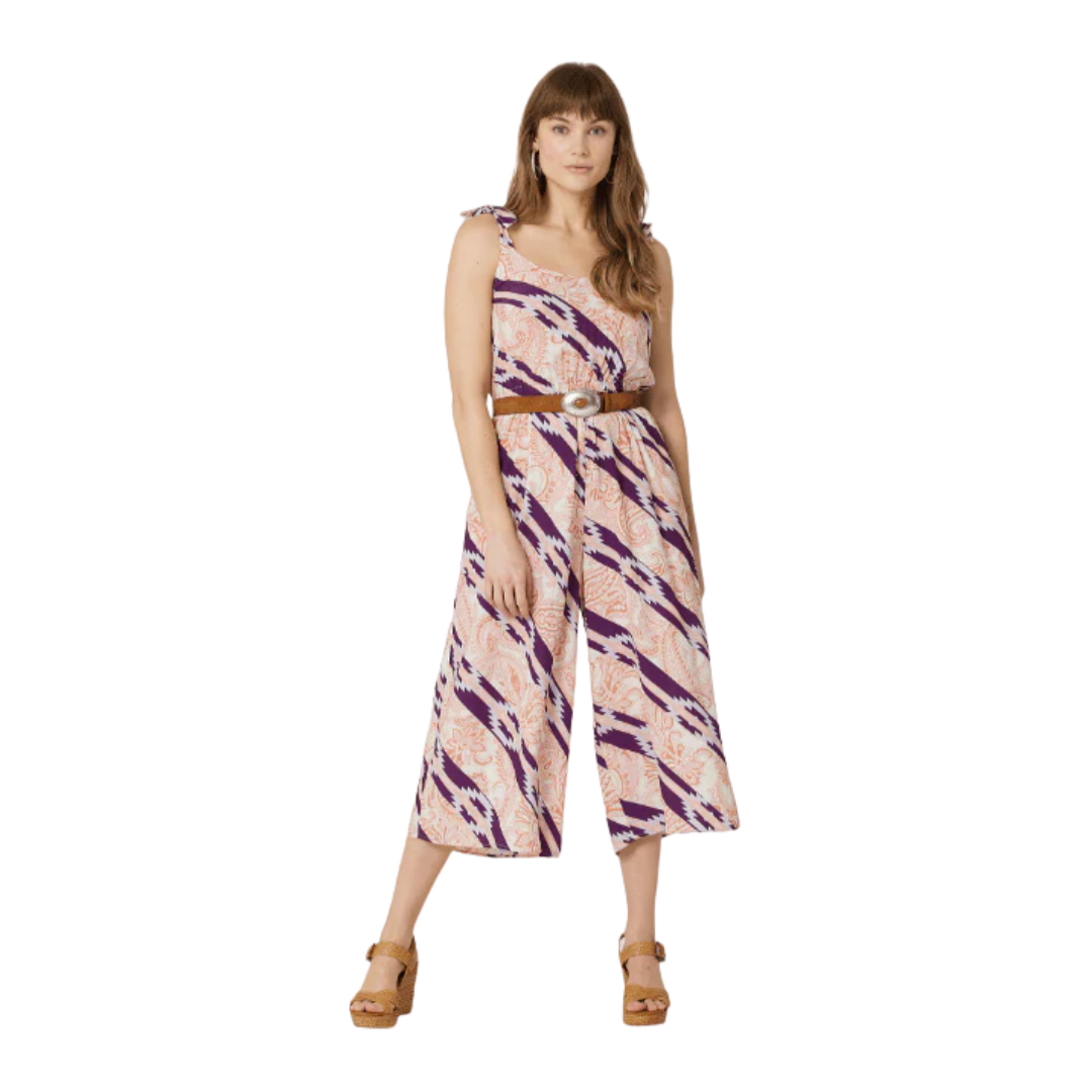 Wrangler Women's Retro Tie Strap Pink Jumpsuit
