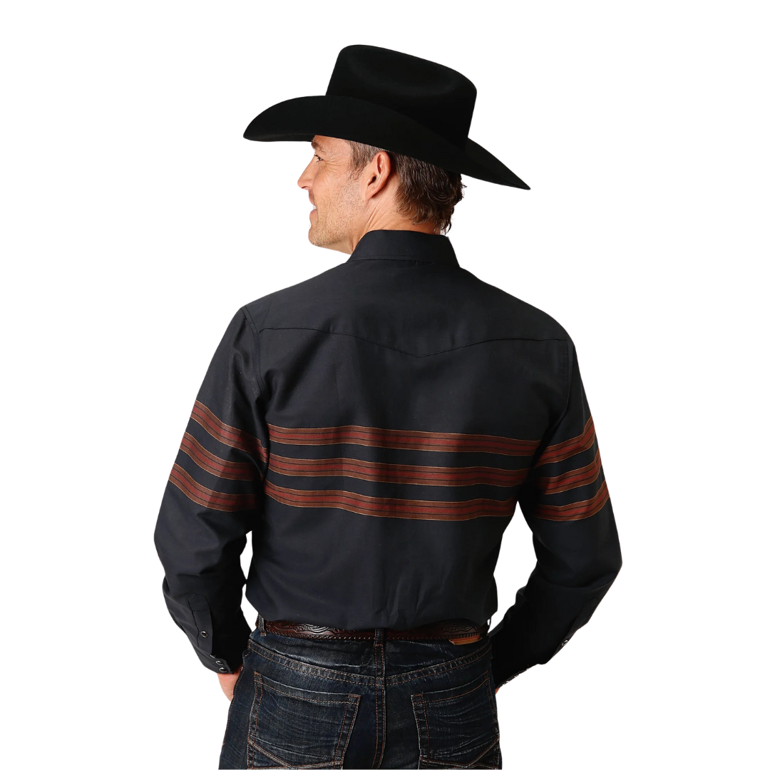 Roper Men's Snap Western Black Shirt