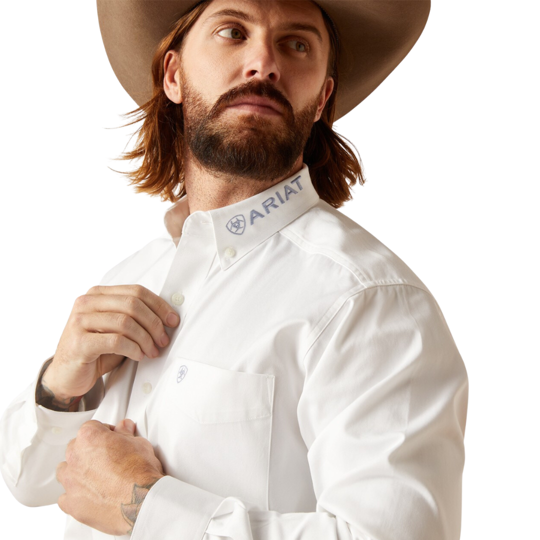 Ariat Men's Team Logo Classic Twill White Shirt
