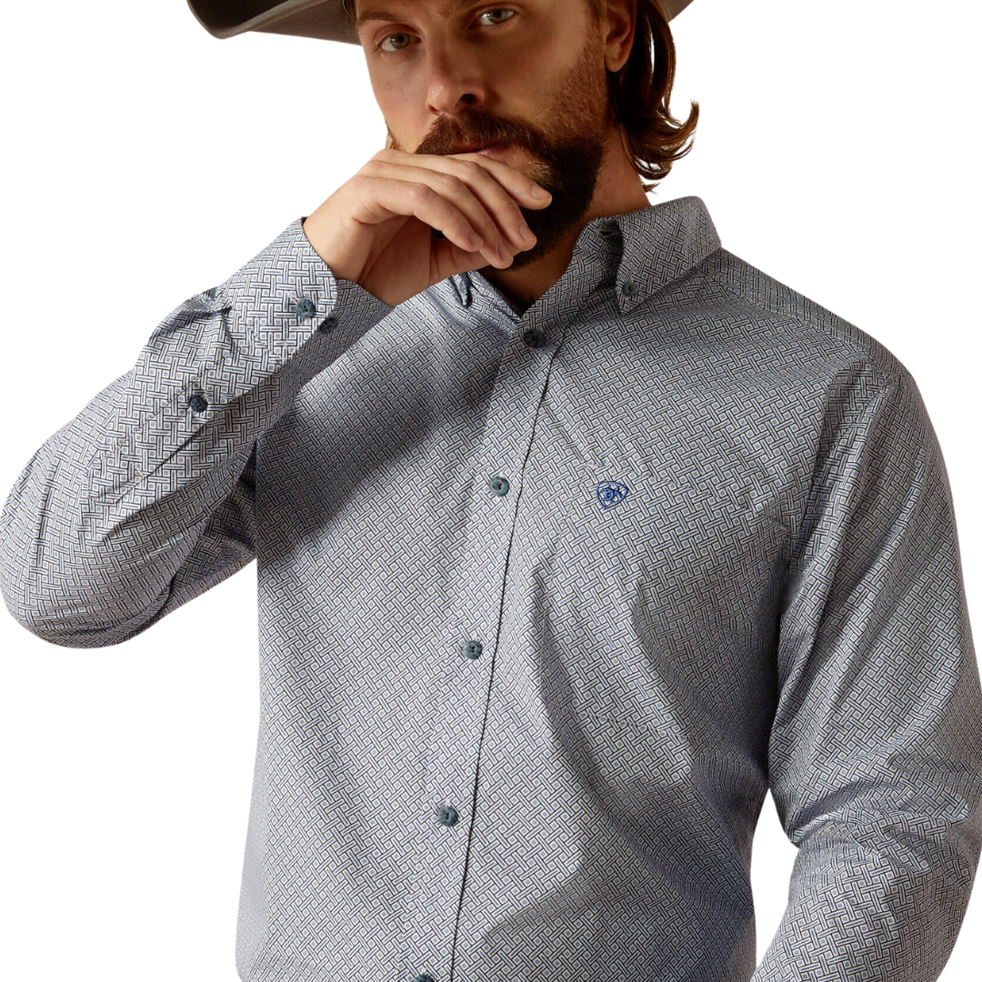 Ariat Men's Rider Fitted Light Blue Shirt