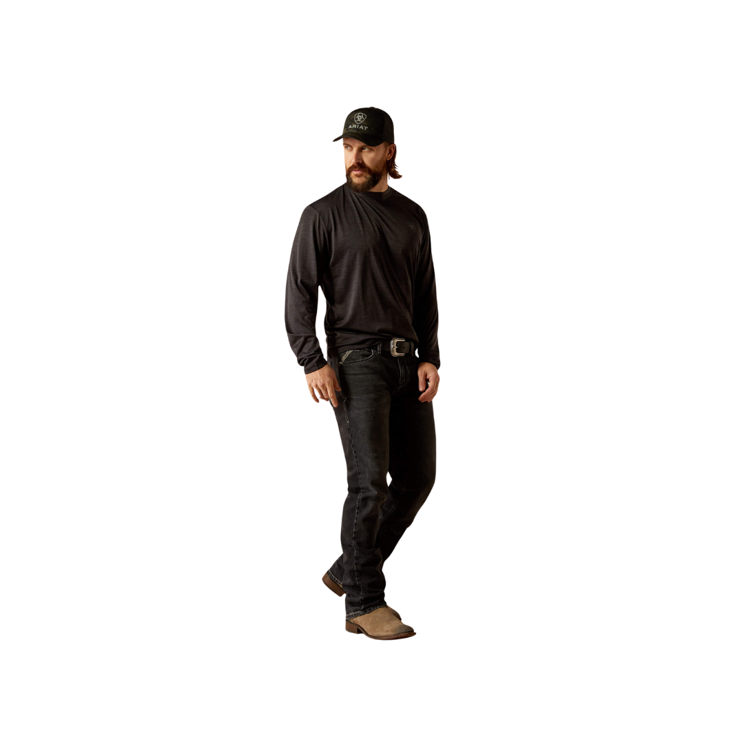 Ariat Men's Charger Logo Black Heather Tee Shirt
