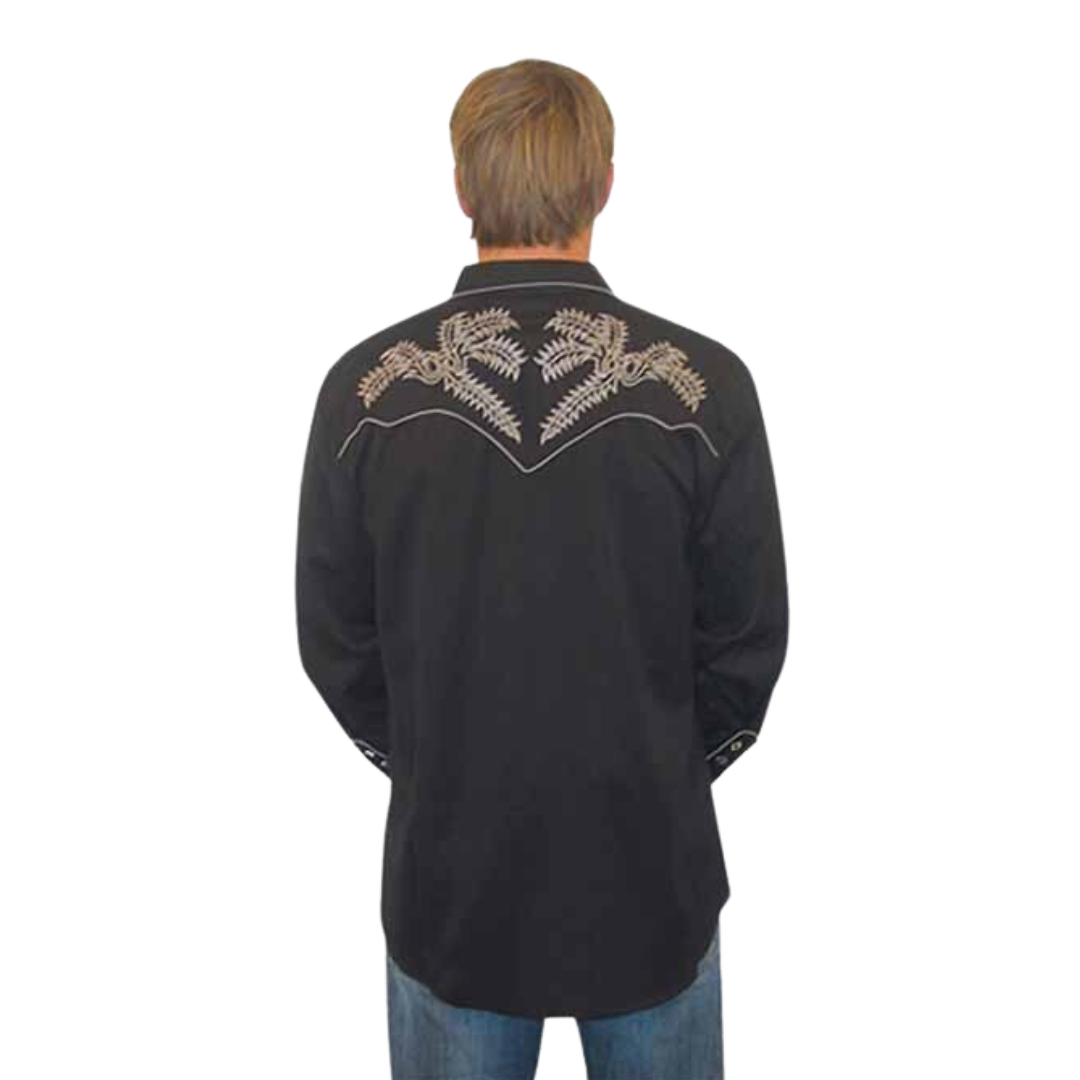 Scully Leathers Men's Bootstitch Black Shirt