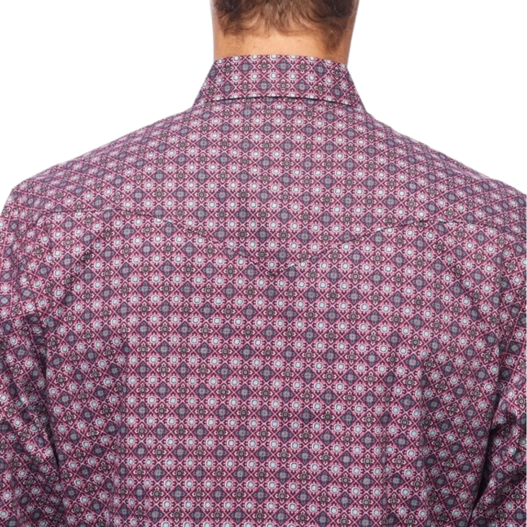 Avalon Men's Rodeo Clothing Print Purple Shirt