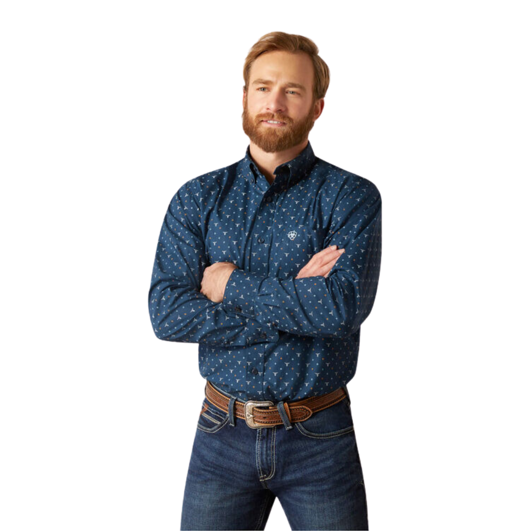Ariat Men's Gavyn Fitted Western Moonlit Ocean Shirt
