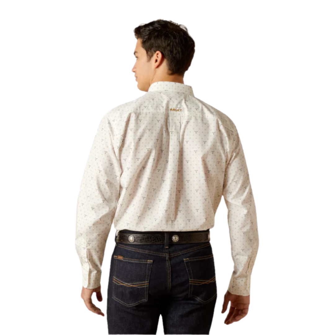 Ariat Men's Edmond Classic Fit White Button Down White Shirt