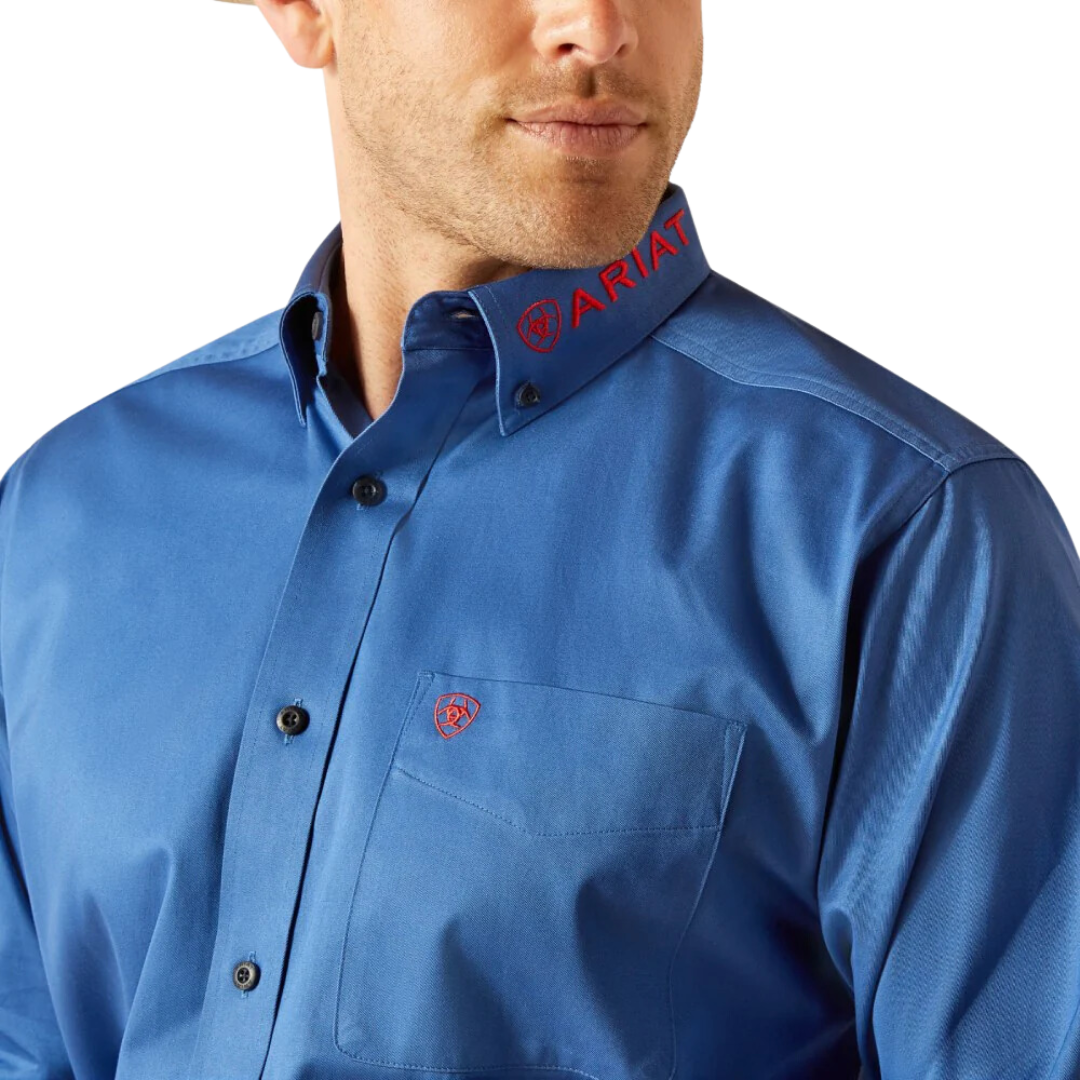 Ariat Men's Team Logo Classic Fit Bright Cobalt Shirt