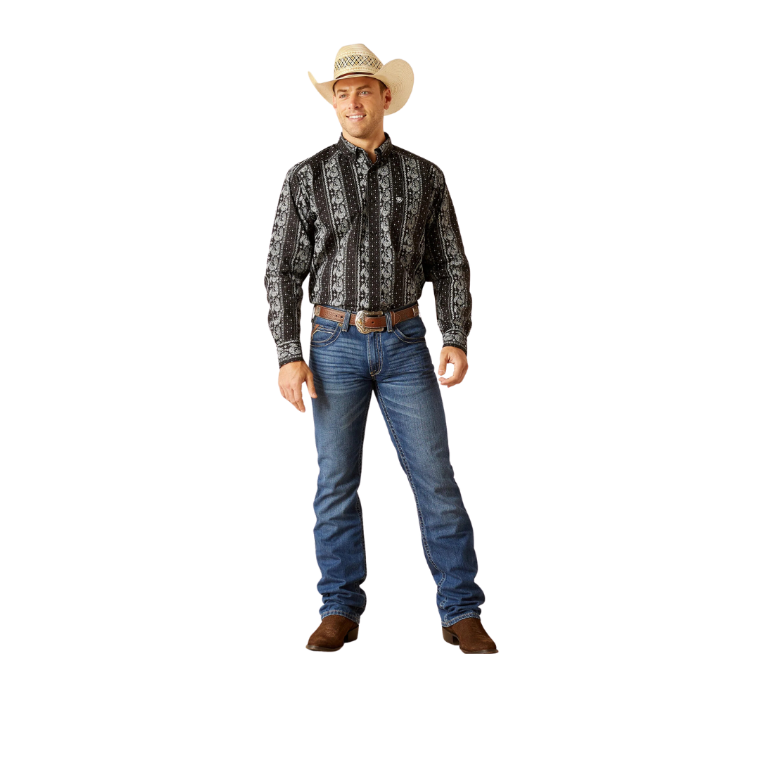 Ariat Men's Jared Paisley Classic Button Down Black Shirt