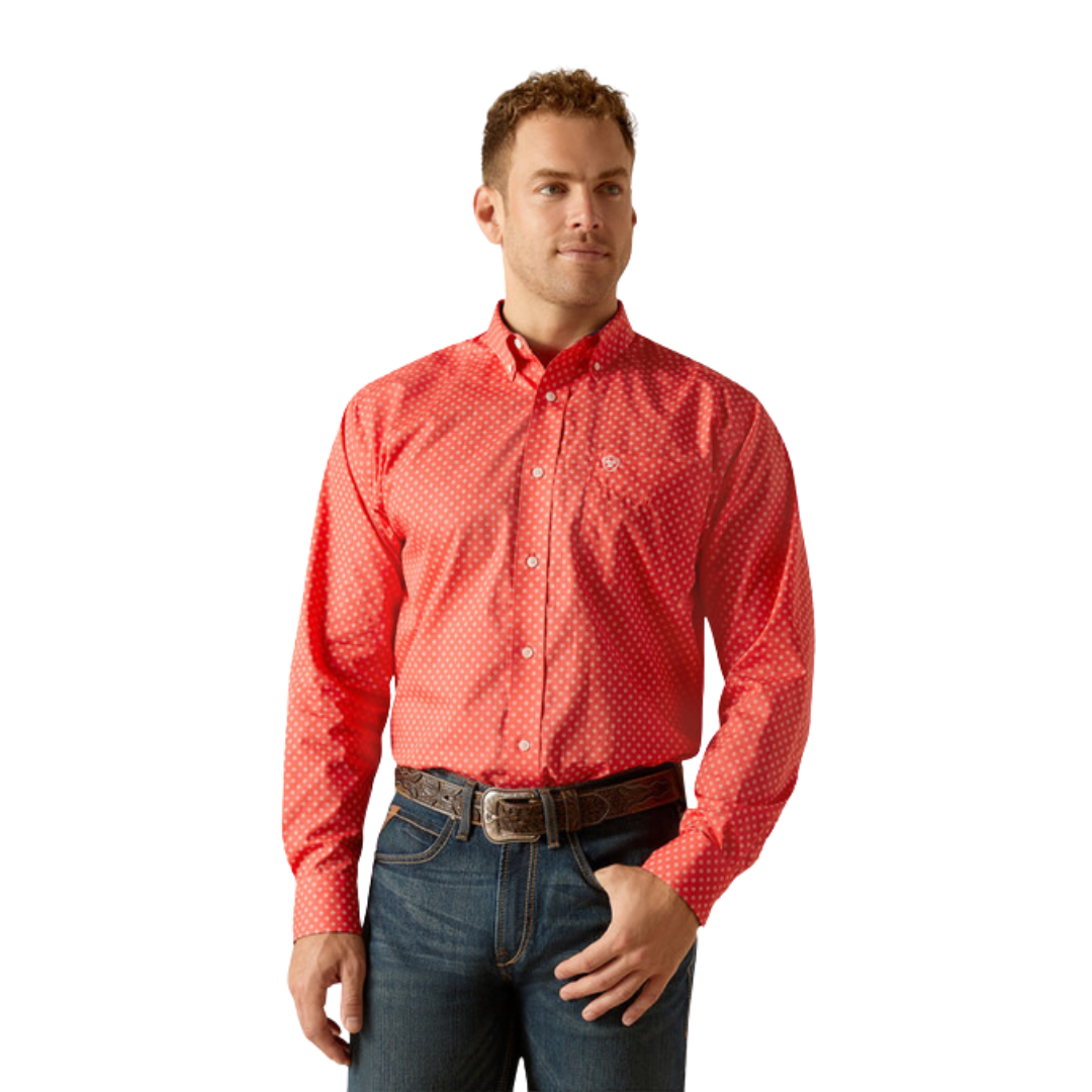 Ariat Men's Wrinkle Free Wilkie Cayenne Shirt